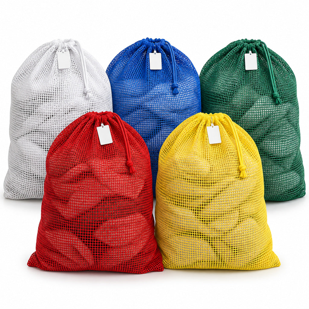 Heavy Duty Washable Mesh Laundry Bag Drawcord Closure, with ID Tag